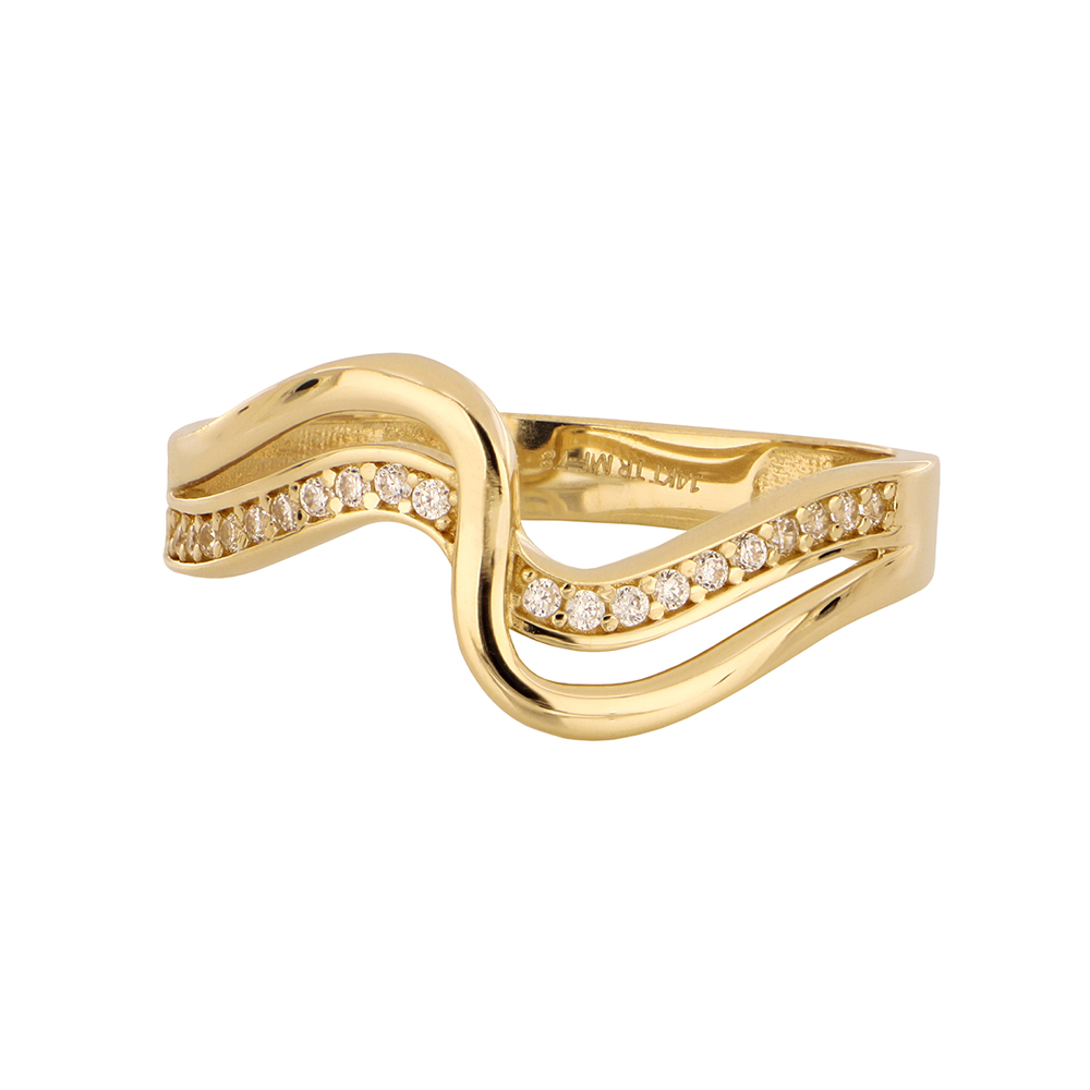 Foto 3 pulgar | Anillo de Oro 14k con Zirconias Zekie