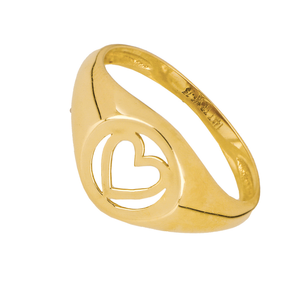 Foto 2 pulgar | Anillo de Oro 14k 7200 Amarillo Corazón