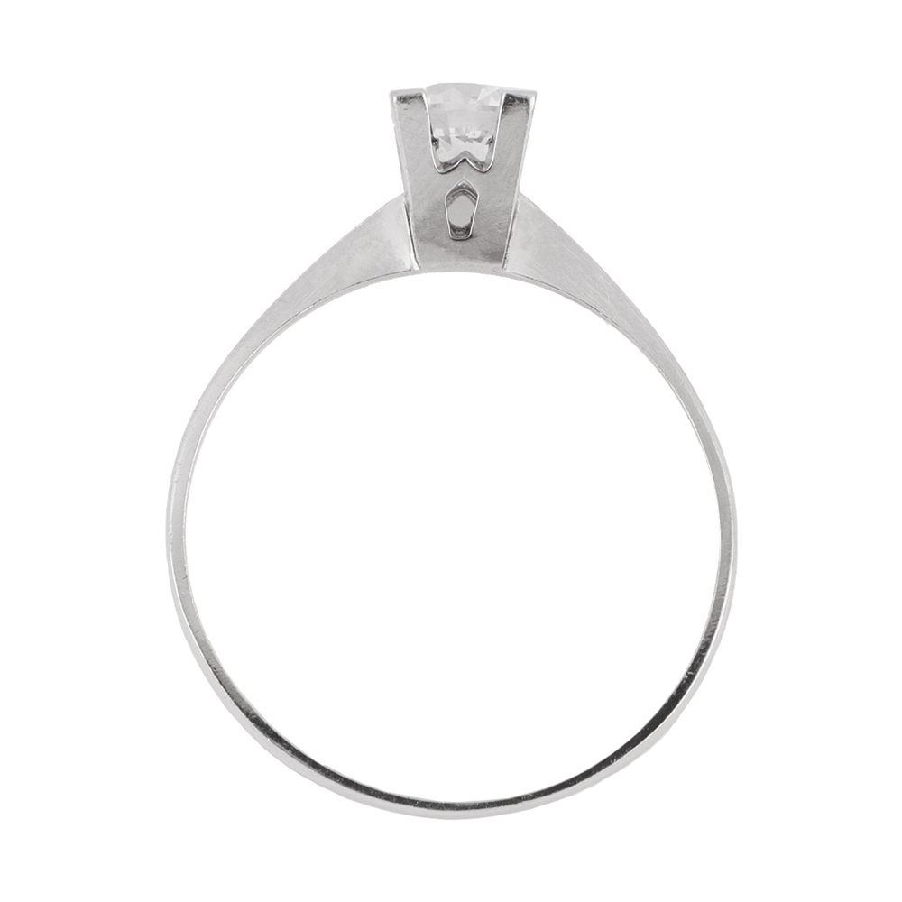 Foto 4 pulgar | Anillo de Oro Zekie 7182 14k Blanco Solitario