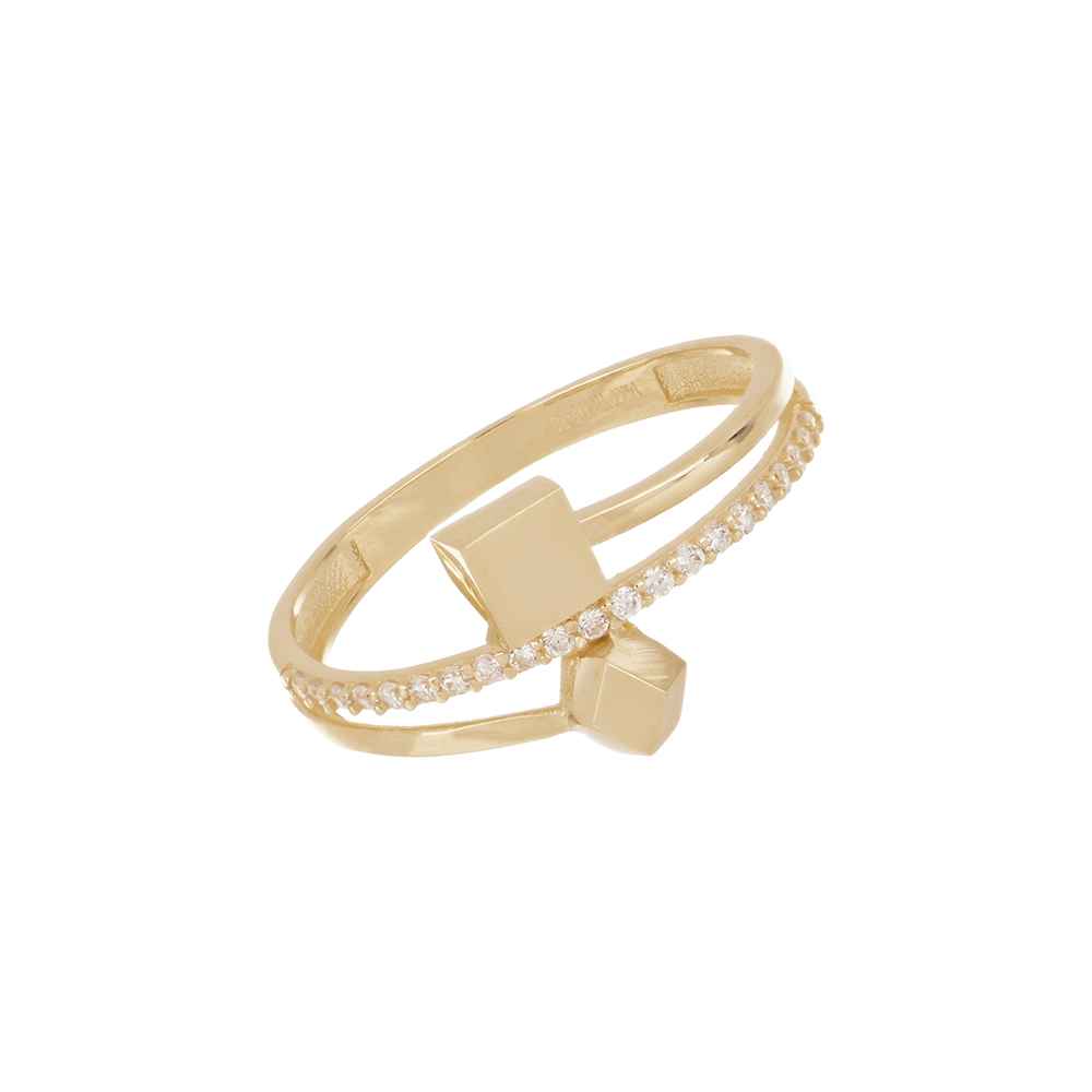 Foto 2 pulgar | Anillo de Oro 14k y Zirconias Zekie
