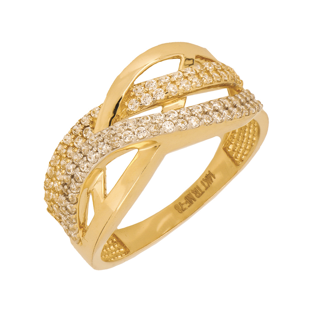 Foto 2 pulgar | Anillo de Oro 14k con Zirconias Zekie