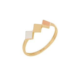 Foto 1 | Anillo Zekie 7124 Oro 14k Amarillo Rombos No 7