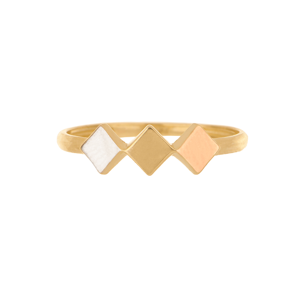 Foto 3 pulgar | Anillo Zekie 7124 Oro 14k Amarillo Rombos No 7