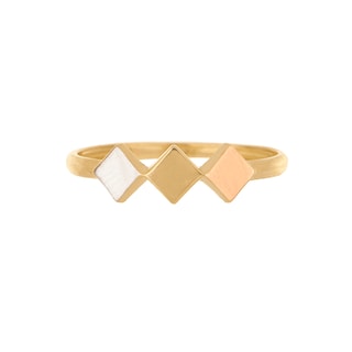 Foto 2 | Anillo Zekie 7124 Oro 14k Amarillo Rombos No 7