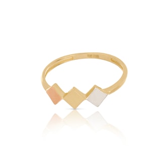 Foto 3 | Anillo Zekie 7124 Oro 14k Amarillo Rombos No 7