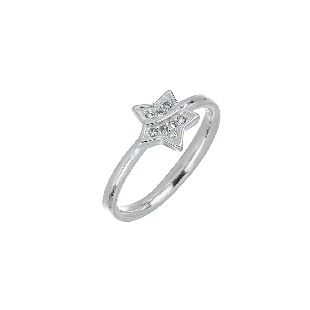 Foto 2 pulgar | Anillo Zekie 3041 Plata 0.925 Estrella Con Zirconia