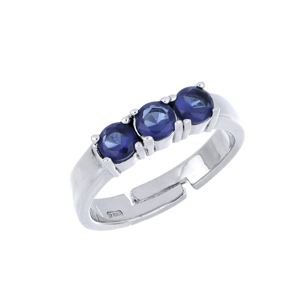 Foto 2 pulgar | Anillo Zekie 3009 Plata 0.925 Con Zirconias Azules
