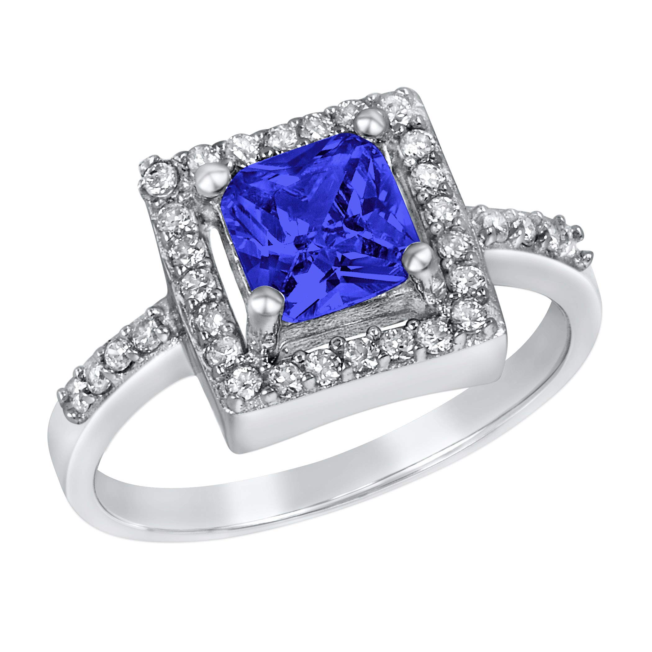 Foto 1 | Anillo De Plata De Ley Con Circonita Cúbica Azul Montana De West Coast Jewelry - Venta Internacional.