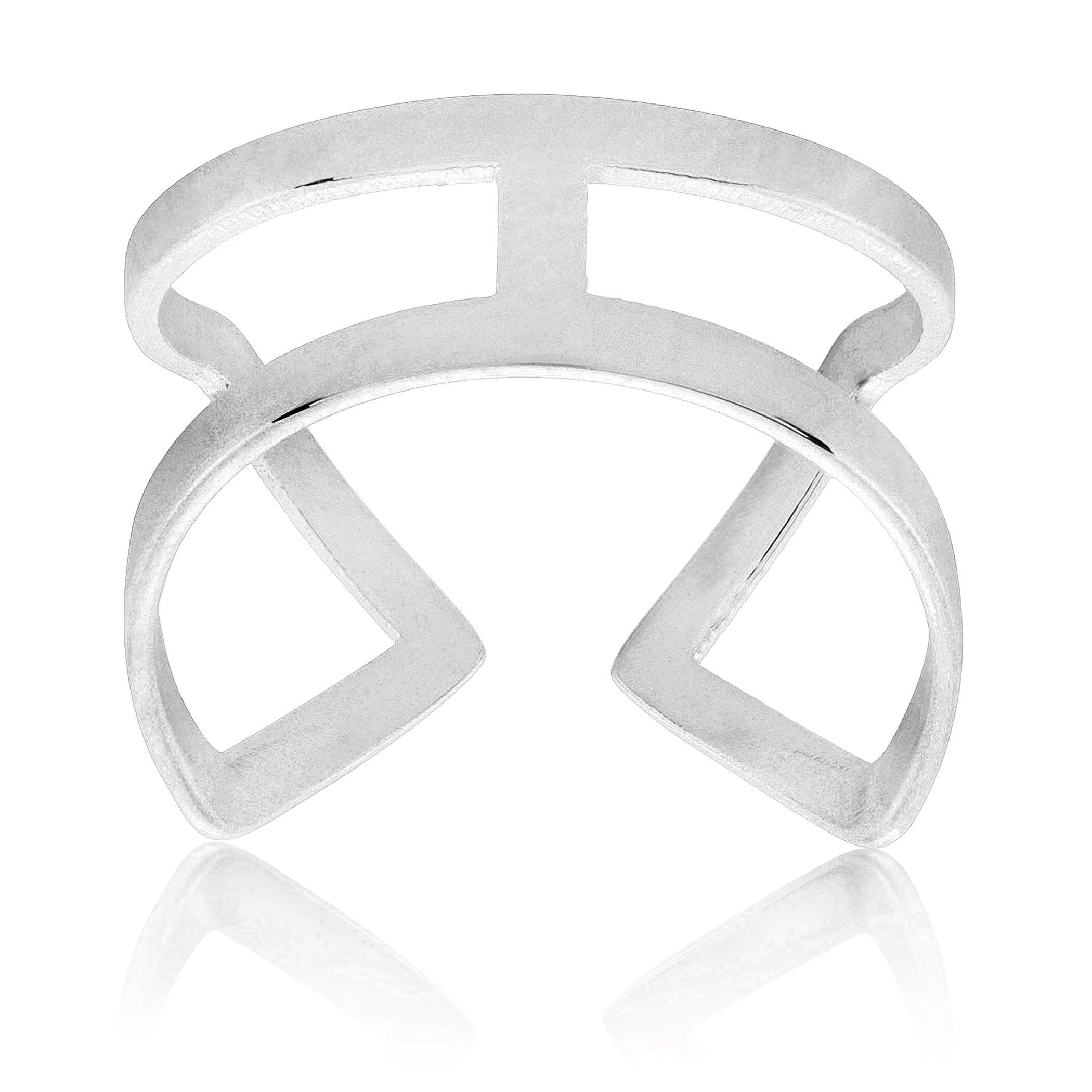 Foto 2 pulgar | Anillo West Coast Jewelry Elya, Brazalete De Acero Inoxidable Pulido - Venta Internacional.