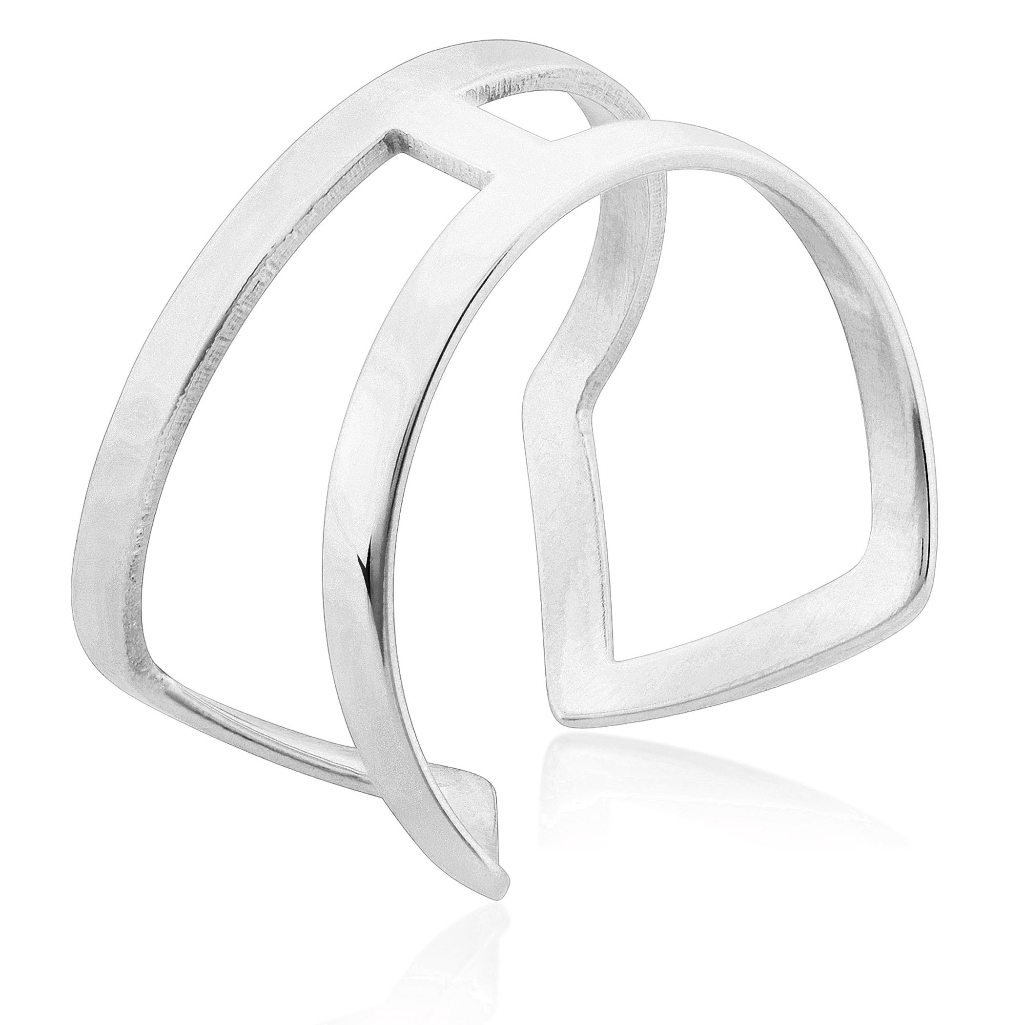 Foto 3 pulgar | Anillo West Coast Jewelry Elya, Brazalete De Acero Inoxidable Pulido - Venta Internacional.