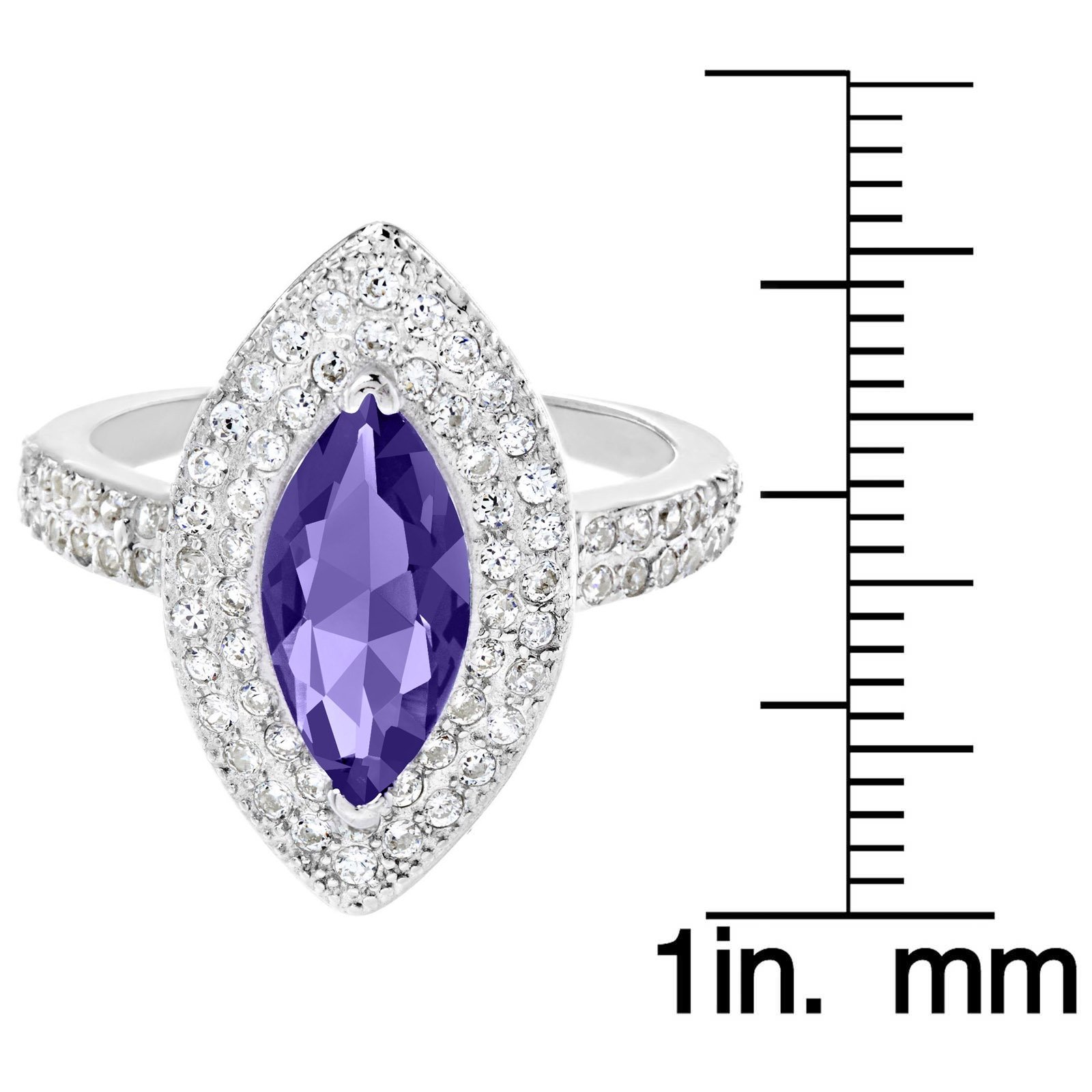 Foto 3 | Anillo West Coast Jewelry De Plata De Ley Con Amatista Púrpura Con Circonita Cúbica - Venta Internacional.