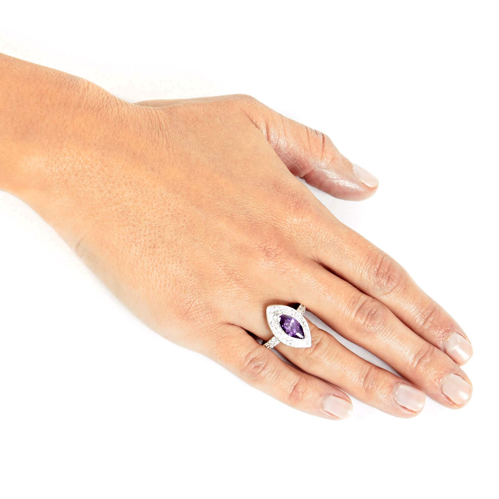 Foto 4 | Anillo West Coast Jewelry De Plata De Ley Con Amatista Púrpura Con Circonita Cúbica - Venta Internacional.