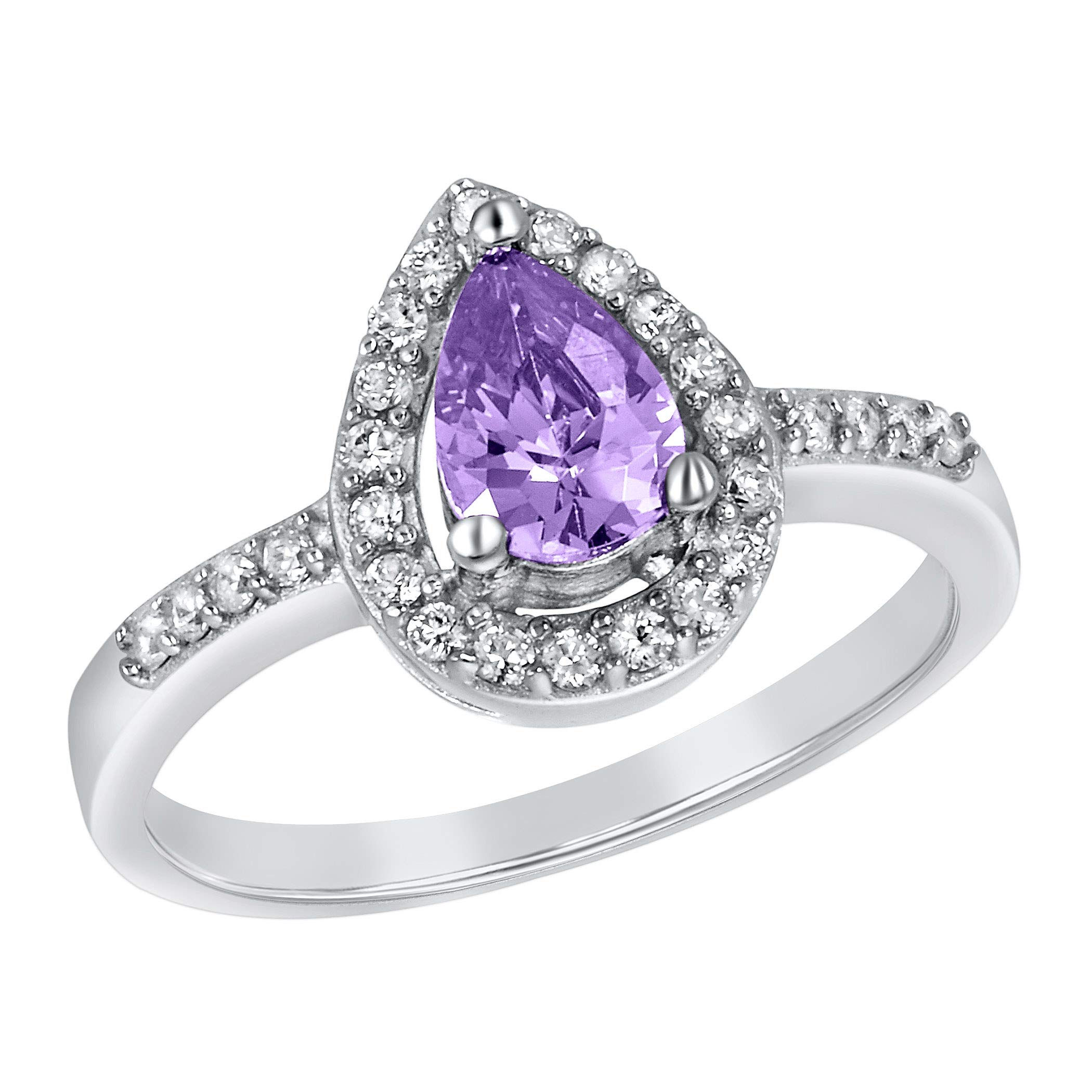 Foto 1 | Anillo De Plata De Ley Con Amatista Con Circonita Cúbica De West Coast Jewelry, Tamaño 5 - Venta Internacional.