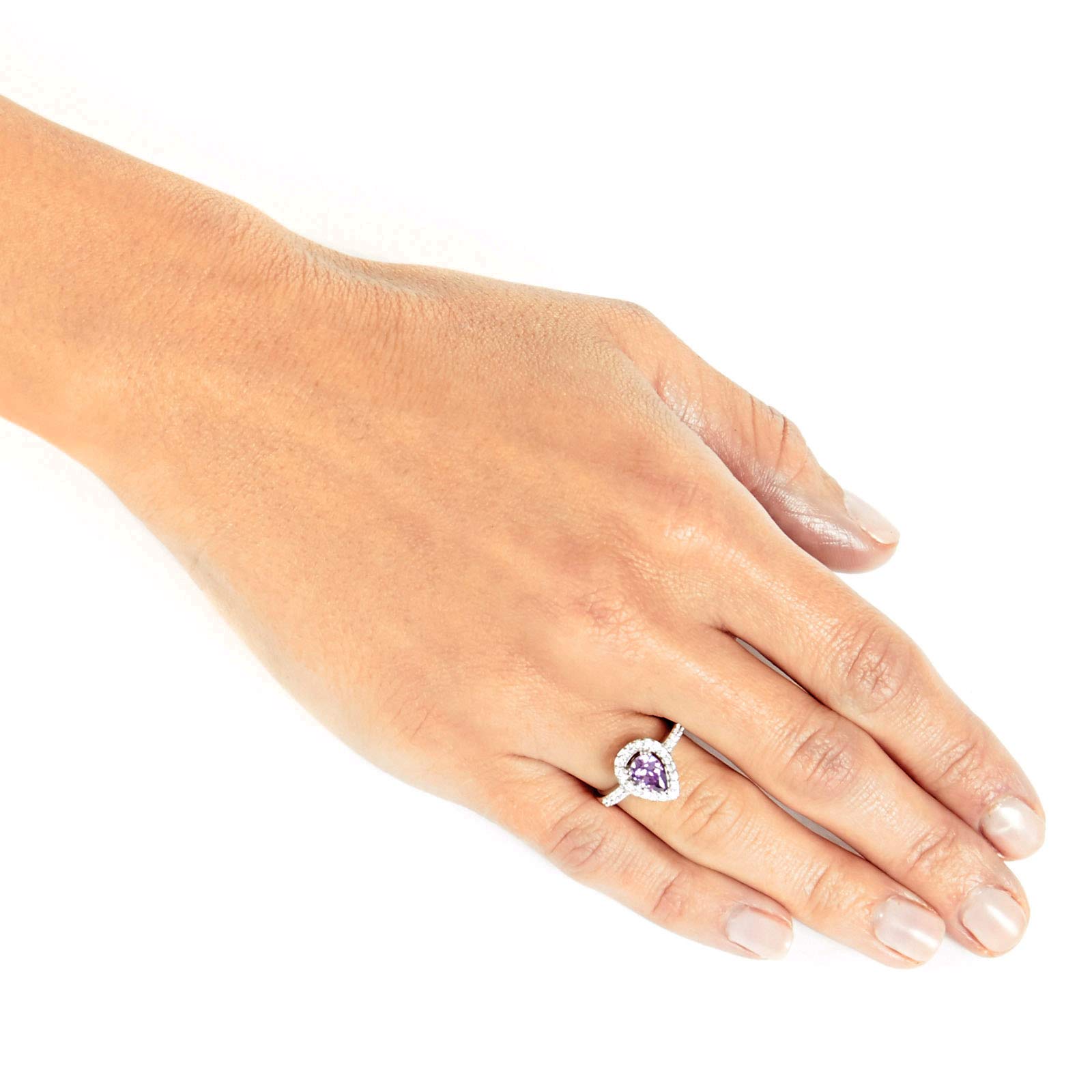 Foto 4 | Anillo De Plata De Ley Con Amatista Con Circonita Cúbica De West Coast Jewelry, Tamaño 5 - Venta Internacional.