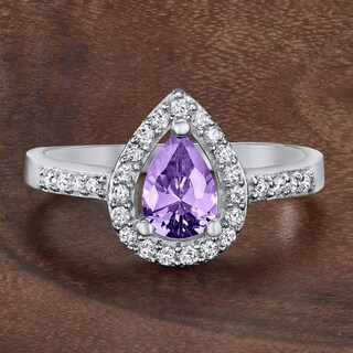 Foto 5 | Anillo De Plata De Ley Con Amatista Con Circonita Cúbica De West Coast Jewelry, Tamaño 5 - Venta Internacional.