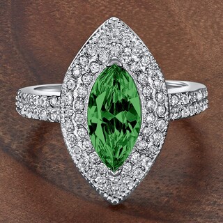 Foto 5 | Anillo West Coast Jewelry De Plata De Ley Con Circonita Cúbica Verde Esmeralda - Venta Internacional.