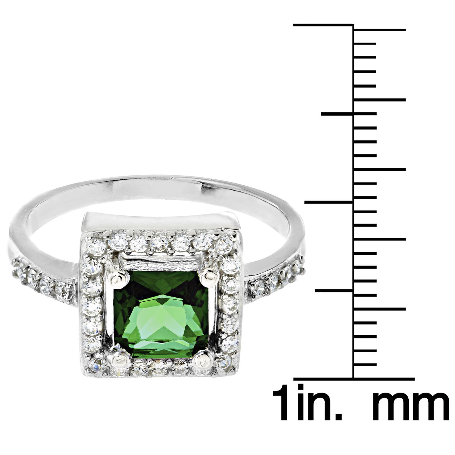 Foto 4 pulgar | Anillo West Coast Jewelry De Plata De Ley Con Circonita Esmeralda - Venta Internacional.