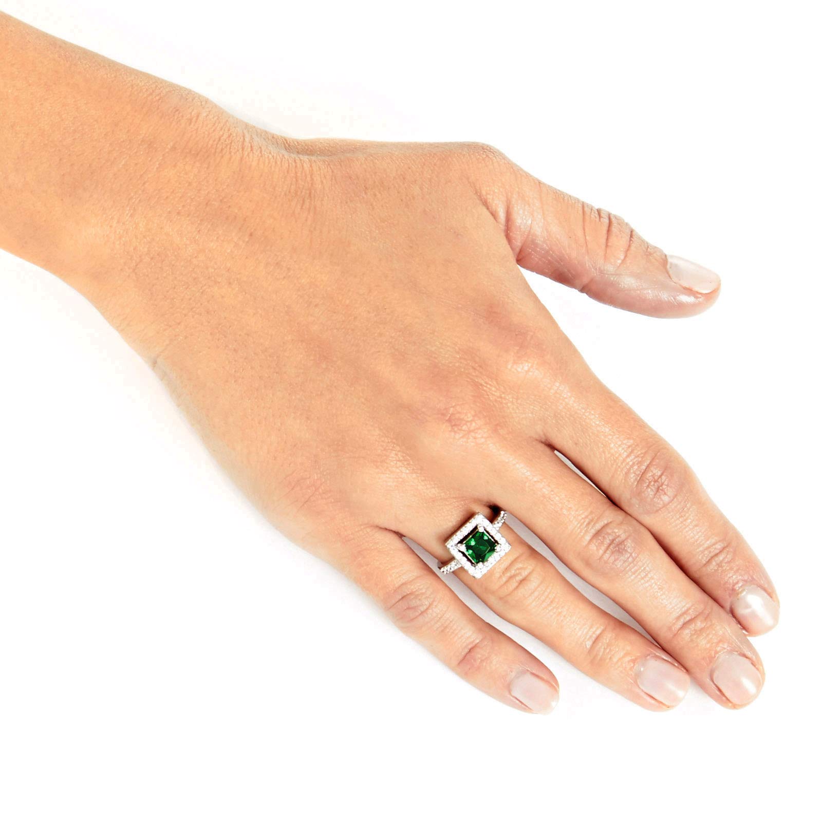 Foto 5 pulgar | Anillo West Coast Jewelry De Plata De Ley Con Circonita Esmeralda - Venta Internacional.
