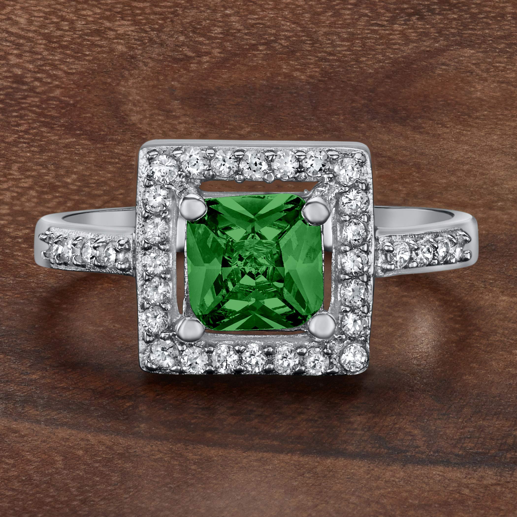 Foto 5 | Anillo West Coast Jewelry De Plata De Ley Con Circonita Esmeralda - Venta Internacional.