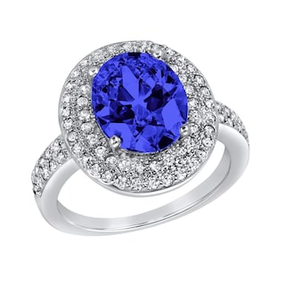 Foto 1 | Anillo West Coast Jewelry Montana Azul Ovalado Con Circonita Cúbica De Plata 925 - Venta Internacional.