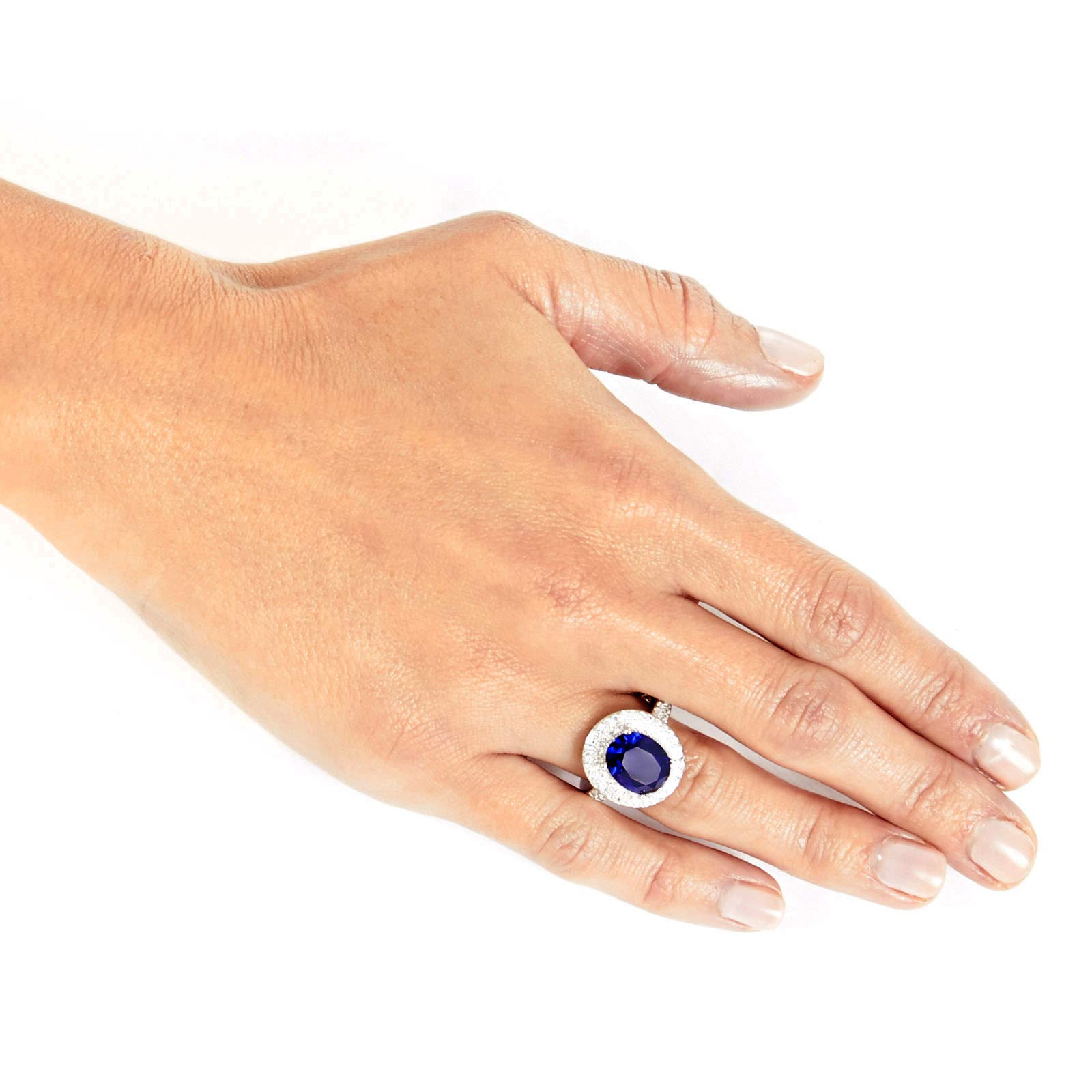 Foto 4 pulgar | Anillo West Coast Jewelry Montana Azul Ovalado Con Circonita Cúbica De Plata 925 - Venta Internacional.