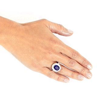 Foto 3 | Anillo West Coast Jewelry Montana Azul Ovalado Con Circonita Cúbica De Plata 925 - Venta Internacional.