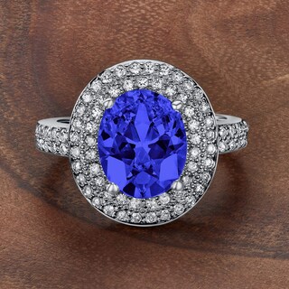 Foto 4 | Anillo West Coast Jewelry Montana Azul Ovalado Con Circonita Cúbica De Plata 925 - Venta Internacional.