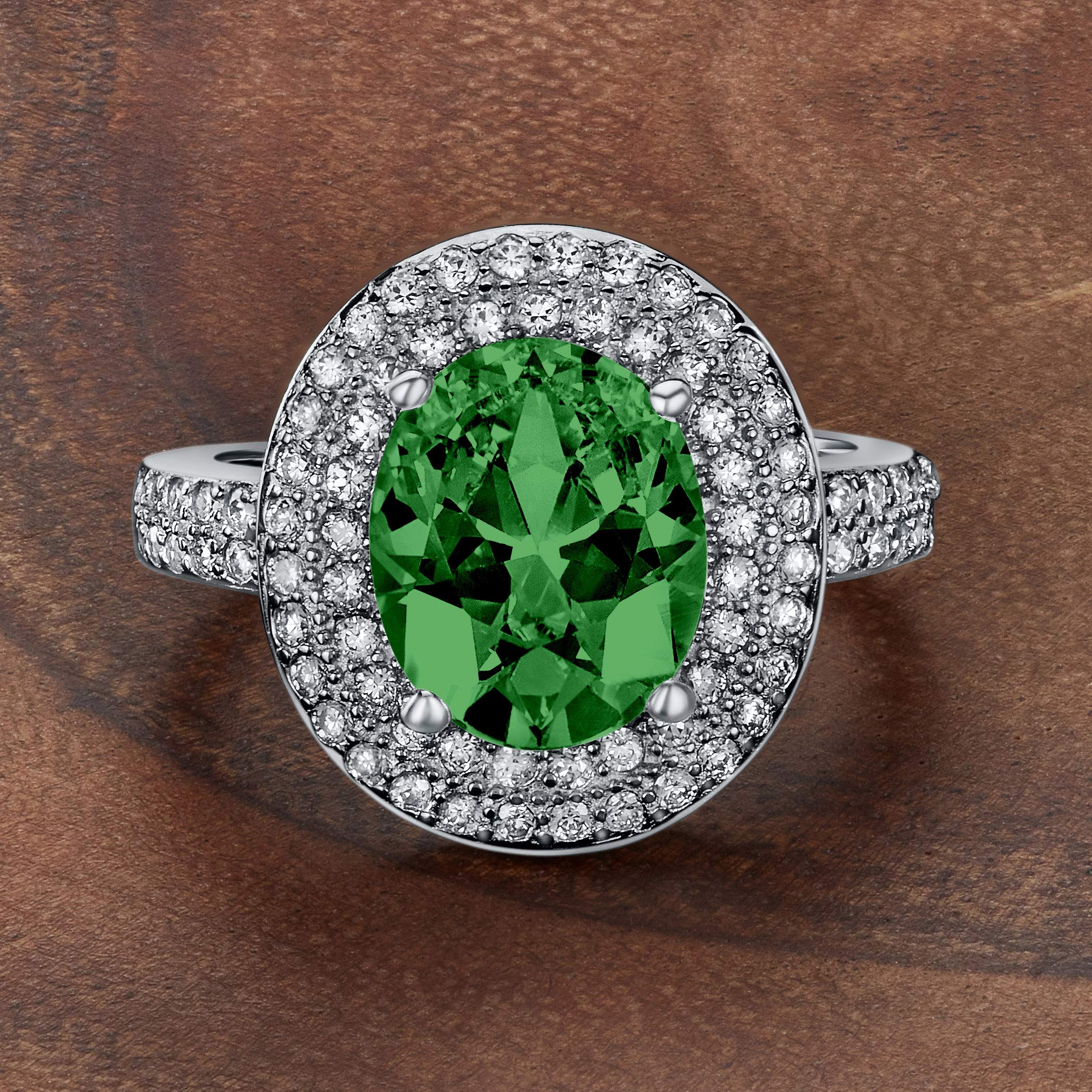 Foto 5 pulgar | Anillo West Coast Jewelry De Plata De Ley Con Circonita Esmeralda - Venta Internacional.