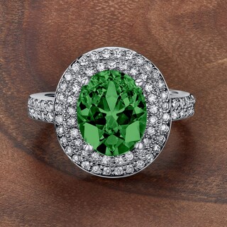 Foto 4 | Anillo West Coast Jewelry De Plata De Ley Con Circonita Esmeralda - Venta Internacional.