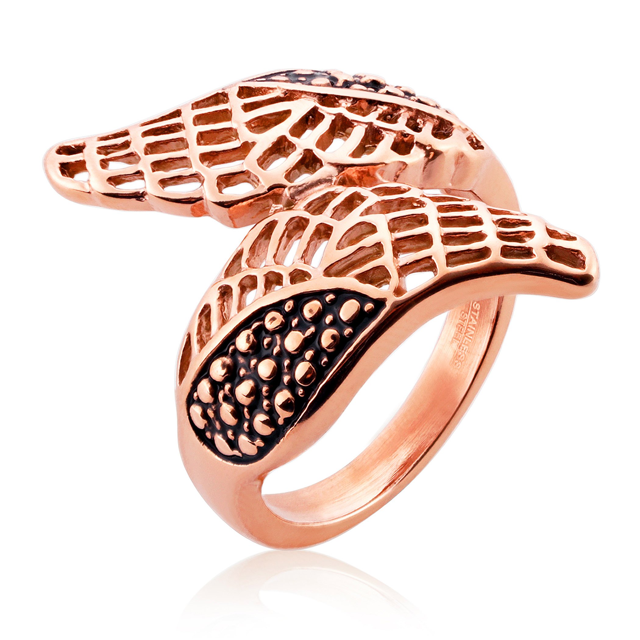 Foto 2 | Anillo West Coast Jewelry Elya Leaf Wrap De Acero Inoxidable - Venta Internacional.