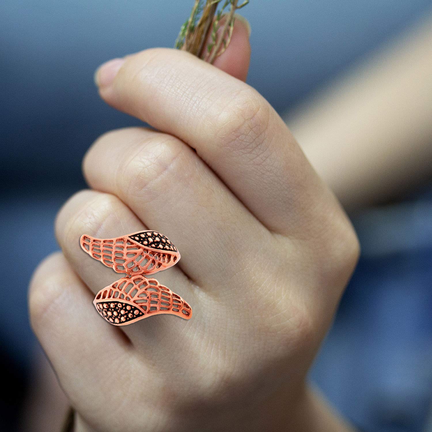 Foto 4 | Anillo West Coast Jewelry Elya Leaf Wrap De Acero Inoxidable - Venta Internacional.