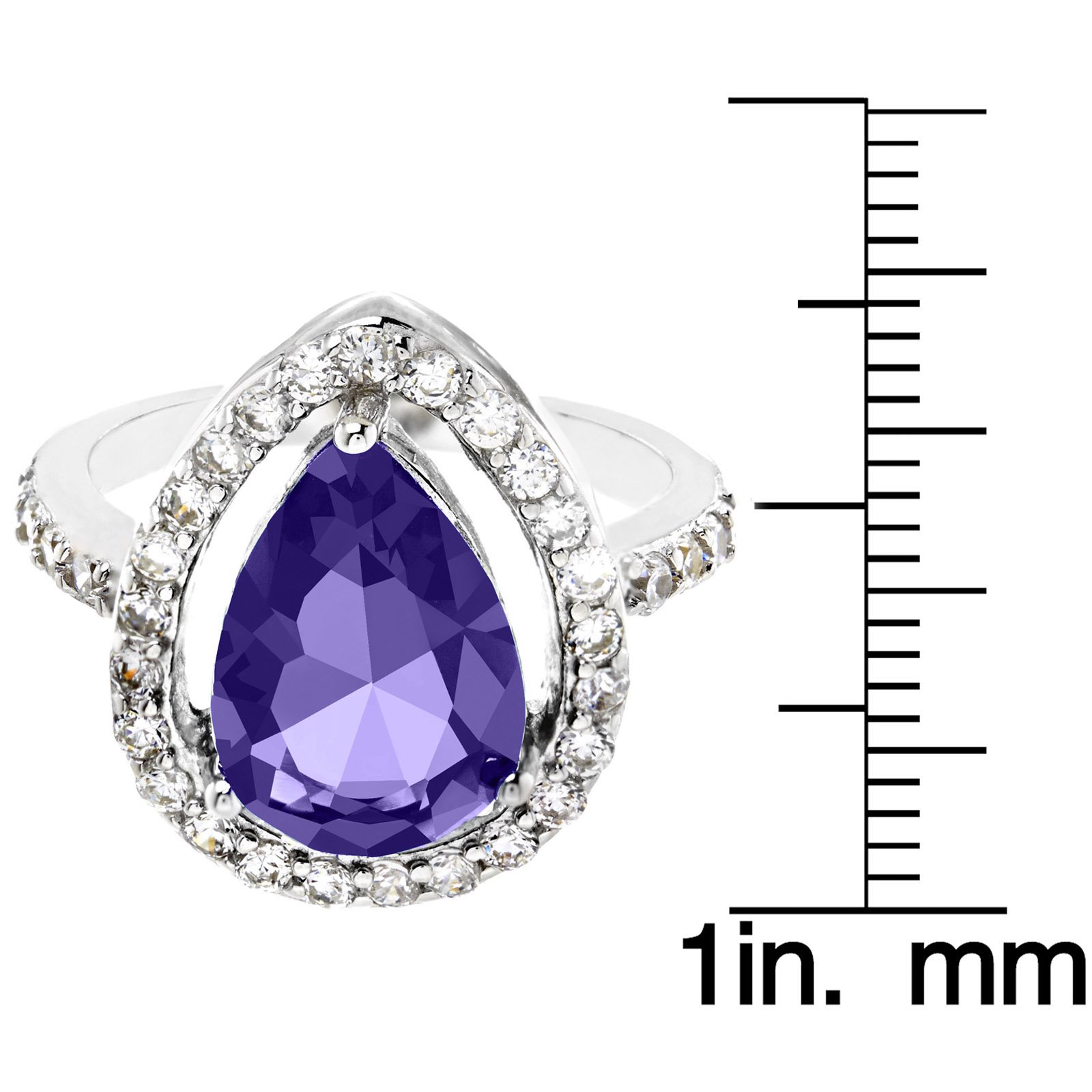 Foto 3 | Anillo West Coast Jewelry De Plata De Ley Con Amatista Púrpura Con Circonita Cúbica - Venta Internacional.