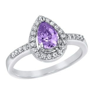 Foto 1 | Anillo De Plata De Ley Con Amatista Con Circonita Cúbica De West Coast Jewelry, Tamaño 6 - Venta Internacional.