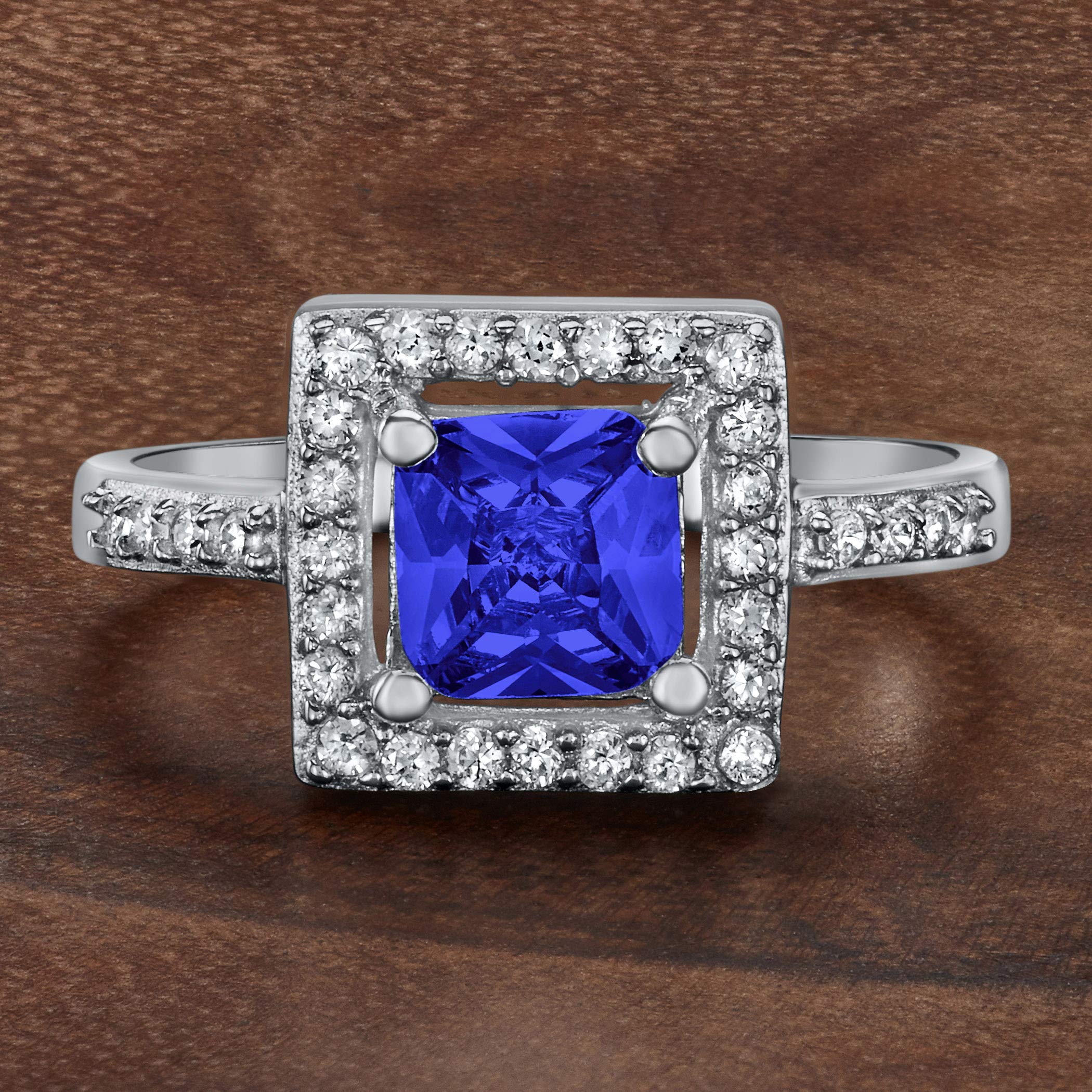 Foto 6 pulgar | Anillo De Plata De Ley Con Circonita Cúbica Azul Montana De West Coast Jewelry - Venta Internacional.