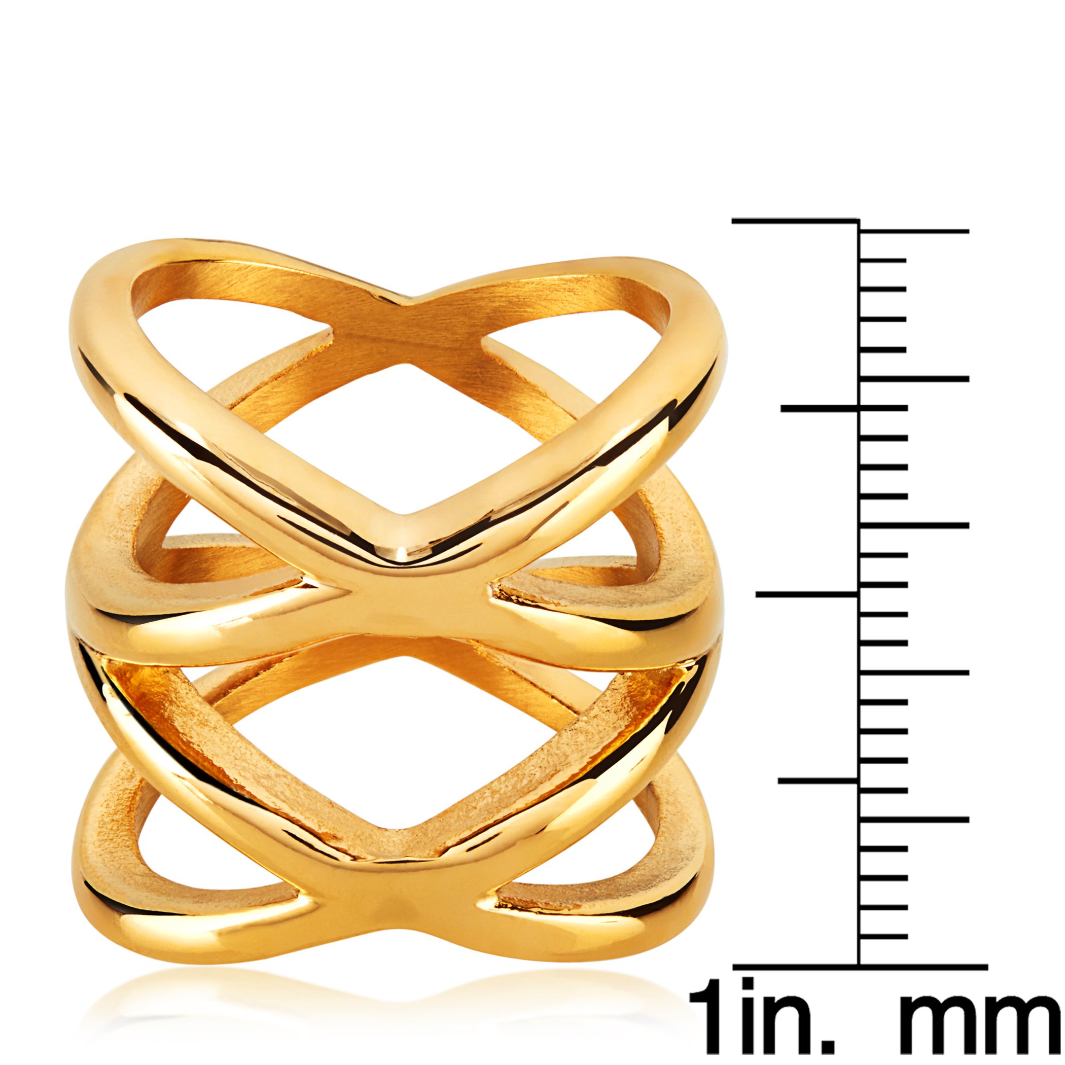 Foto 4 pulgar | Anillo West Coast Jewelry Elya Split Crisscross Orbit Gold - Venta Internacional.