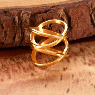 Foto 4 | Anillo West Coast Jewelry Elya Split Crisscross Orbit Gold - Venta Internacional.
