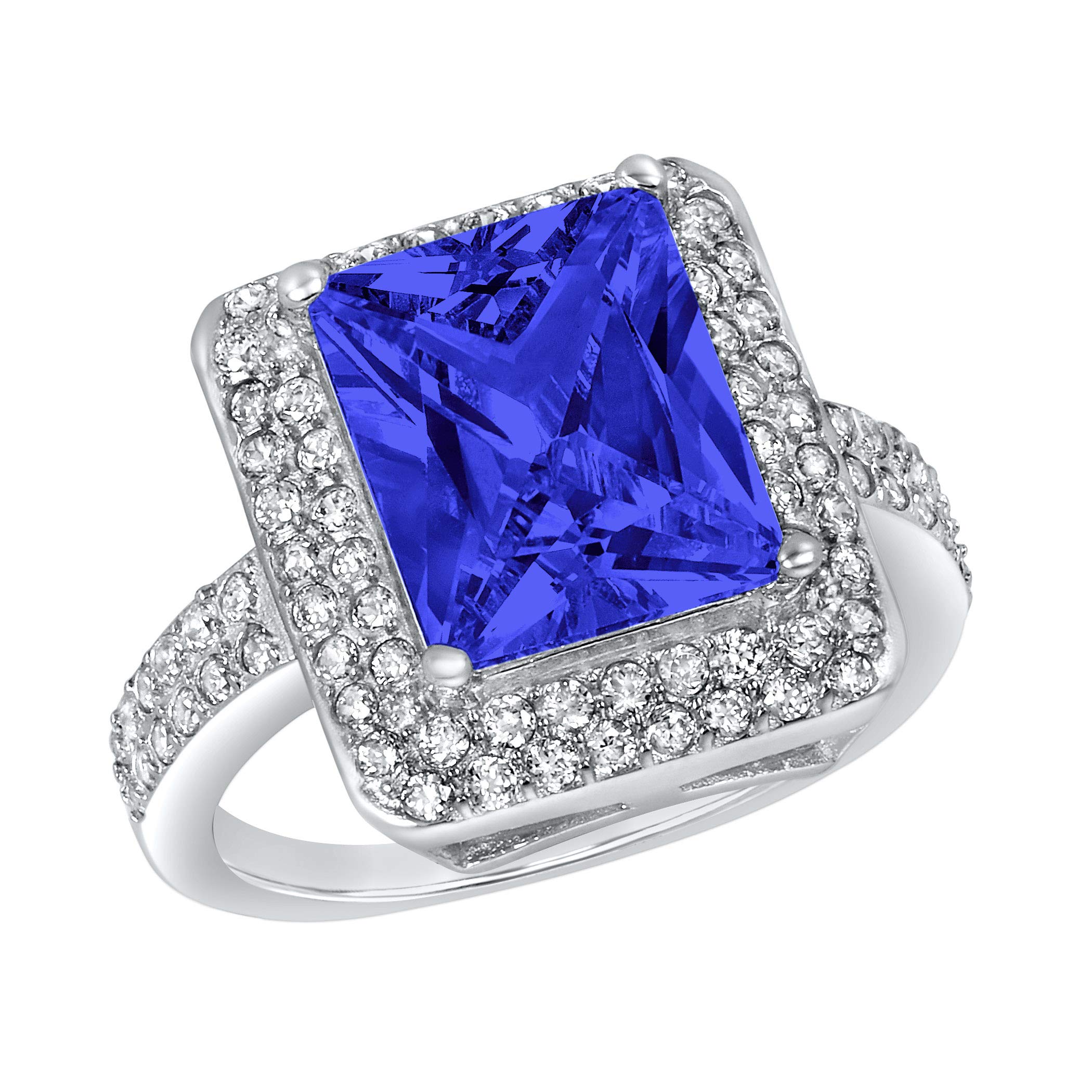 Foto 2 pulgar | Anillo De Plata De Ley Con Circonita Cúbica Azul Montana De West Coast Jewelry - Venta Internacional.