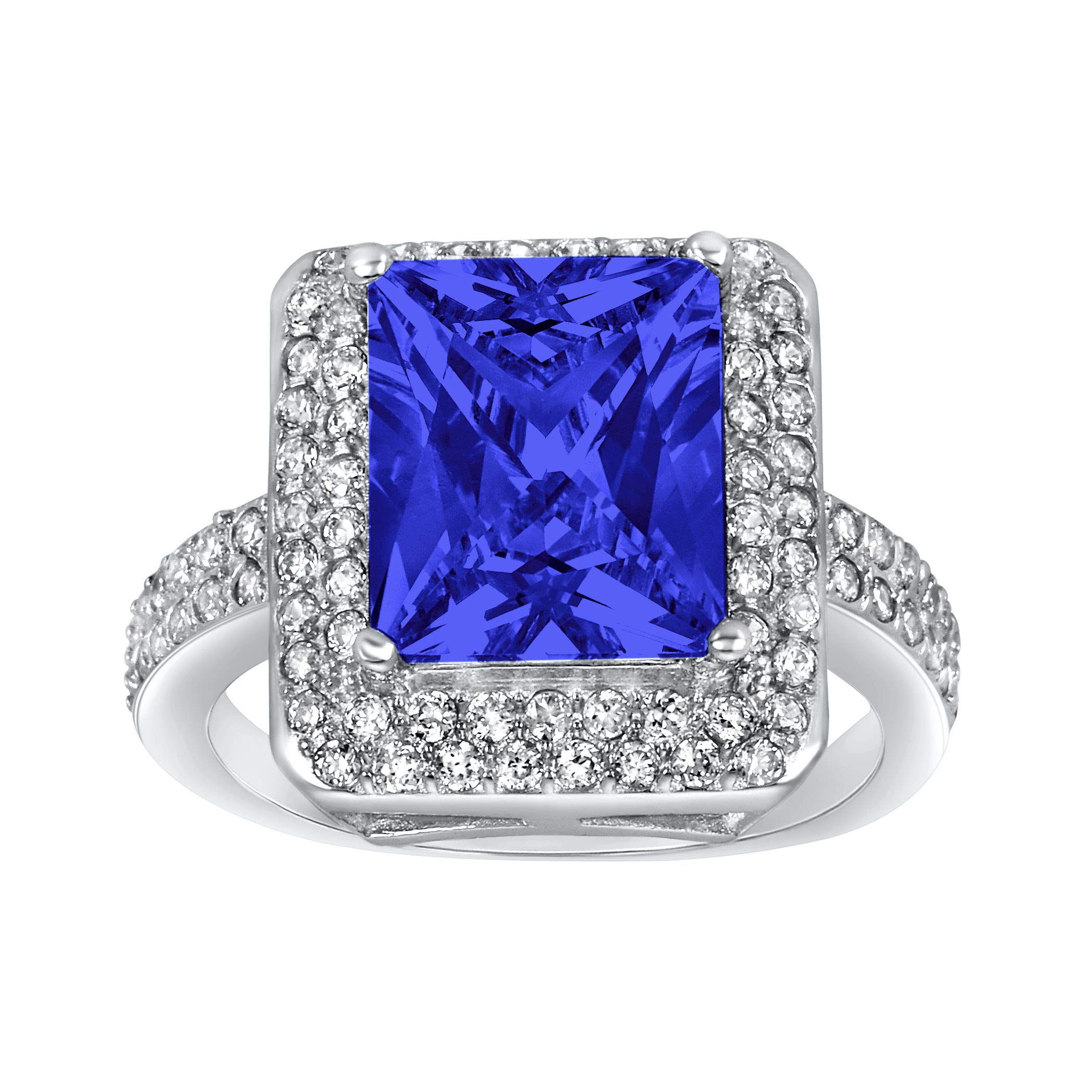 Foto 2 | Anillo De Plata De Ley Con Circonita Cúbica Azul Montana De West Coast Jewelry - Venta Internacional.