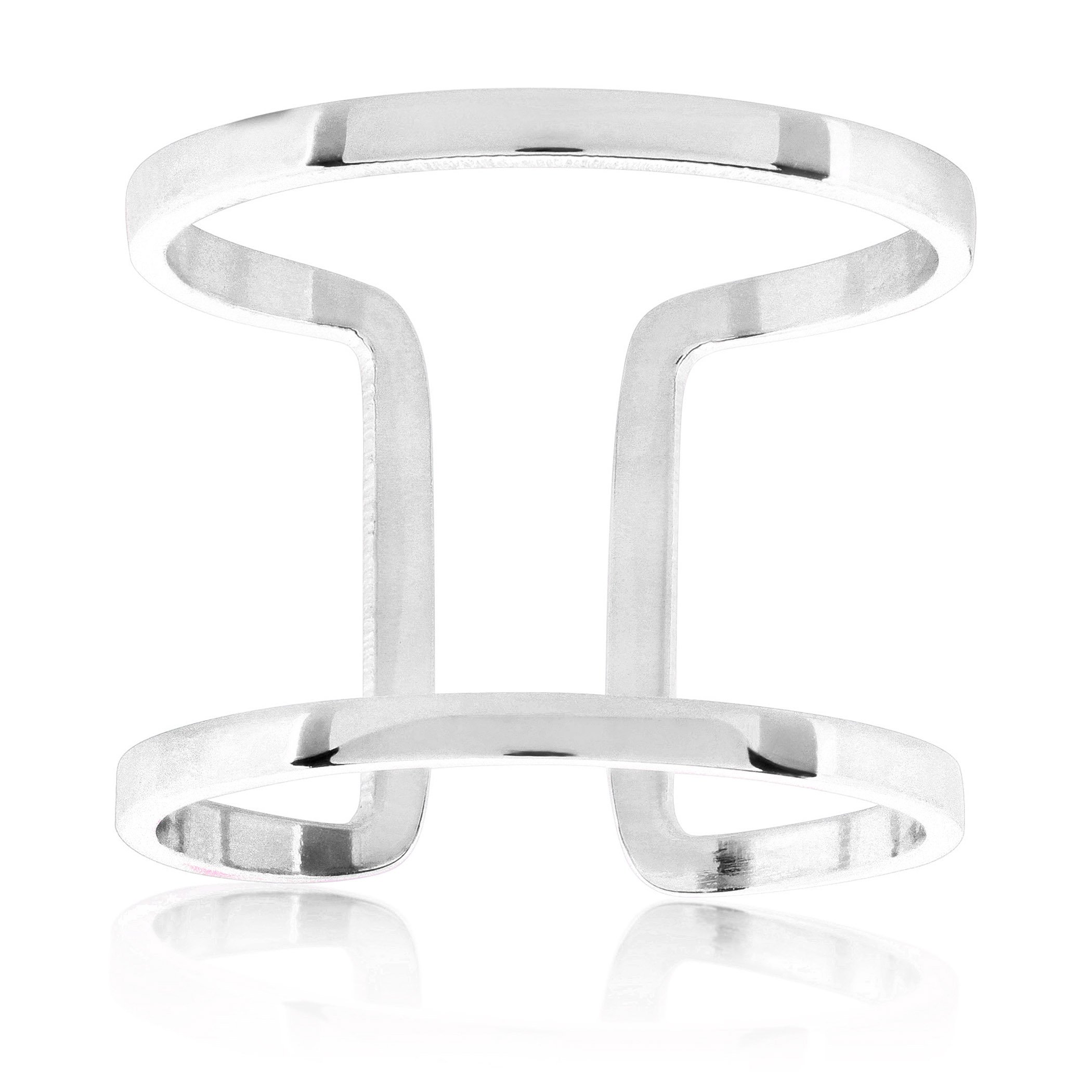 Foto 2 pulgar | Brazalete Geométrico Elya De West Coast Jewelry, Acero Plateado, 15 Mm - Venta Internacional.