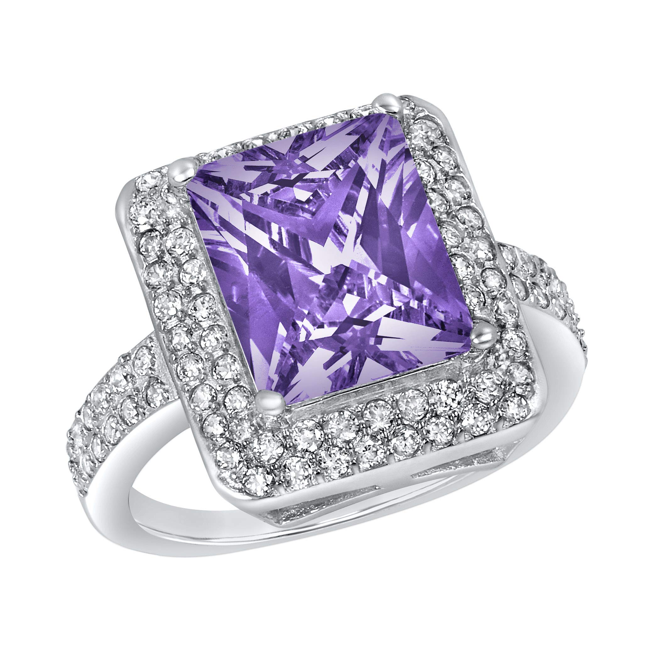 Foto 1 | Anillo West Coast Jewelry De Plata De Ley Con Amatista Púrpura Con Circonita Cúbica - Venta Internacional.