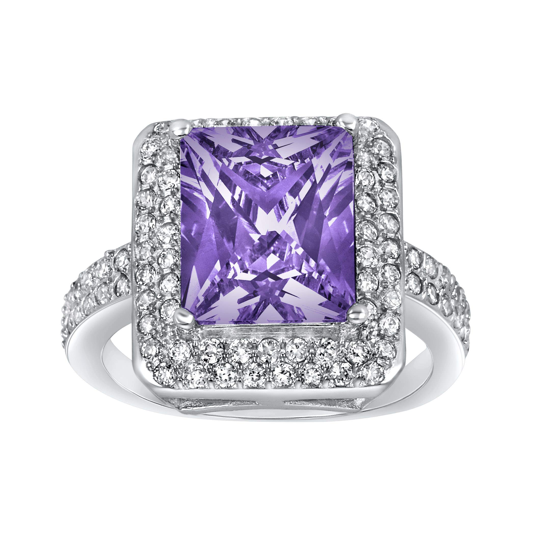 Foto 2 | Anillo West Coast Jewelry De Plata De Ley Con Amatista Púrpura Con Circonita Cúbica - Venta Internacional.