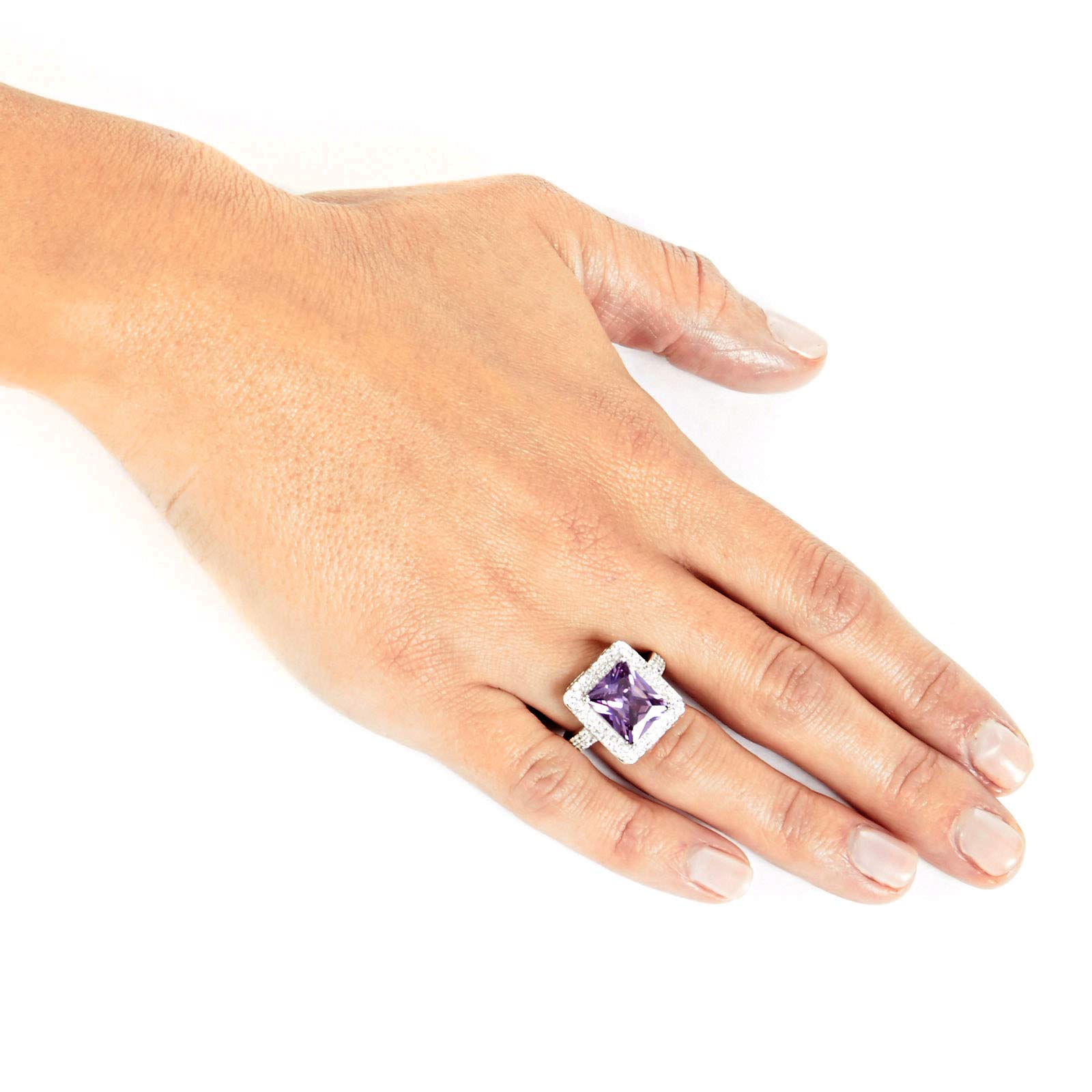 Foto 5 pulgar | Anillo West Coast Jewelry De Plata De Ley Con Amatista Púrpura Con Circonita Cúbica - Venta Internacional.