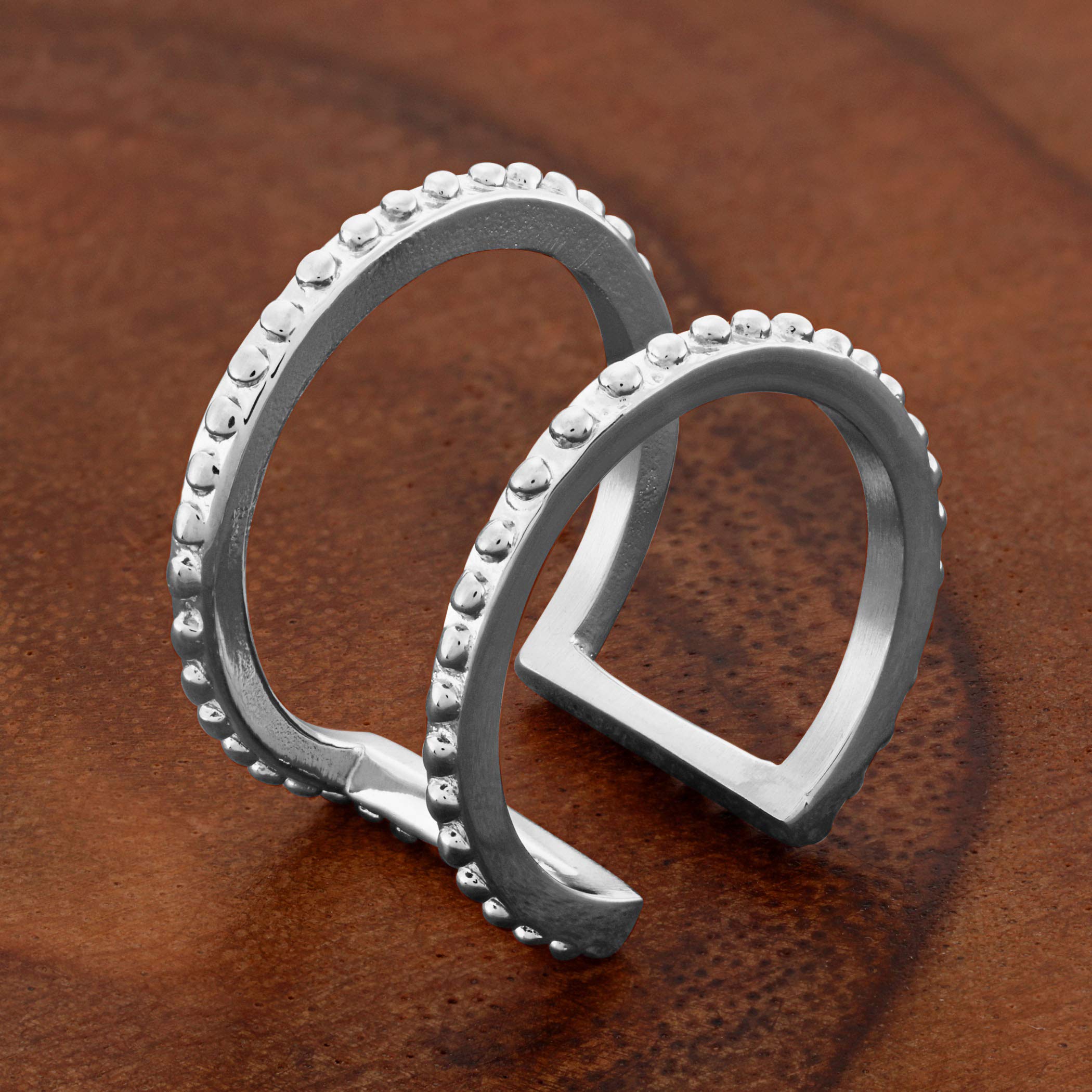 Foto 5 pulgar | Anillo West Coast Jewelry Elya Con Tuercas De Acero Inoxidable Sz 8 - Venta Internacional.
