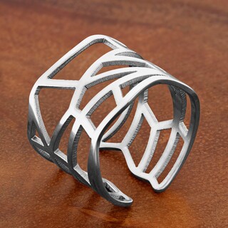Foto 4 | Anillo West Coast Jewelry Elya Geométrico De Acero Inoxidable - Venta Internacional.