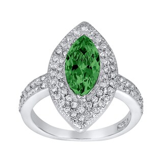Foto 2 | Anillo West Coast Jewelry De Plata De Ley Con Circonita Cúbica Verde Esmeralda - Venta Internacional.