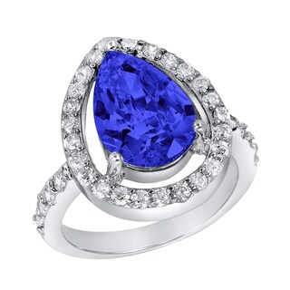 Foto 1 | Anillo De Plata De Ley Con Circonita Cúbica Azul Montana De West Coast Jewelry - Venta Internacional.