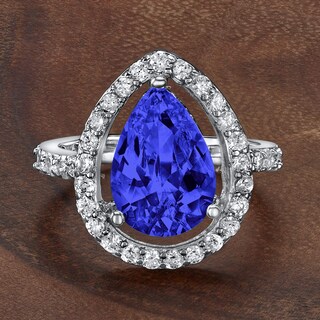 Foto 5 | Anillo De Plata De Ley Con Circonita Cúbica Azul Montana De West Coast Jewelry - Venta Internacional.
