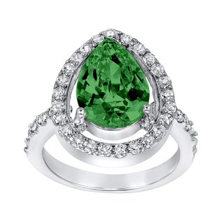 Foto 2 | Anillo West Coast Jewelry De Plata De Ley Con Circonita Cúbica Verde Esmeralda - Venta Internacional.