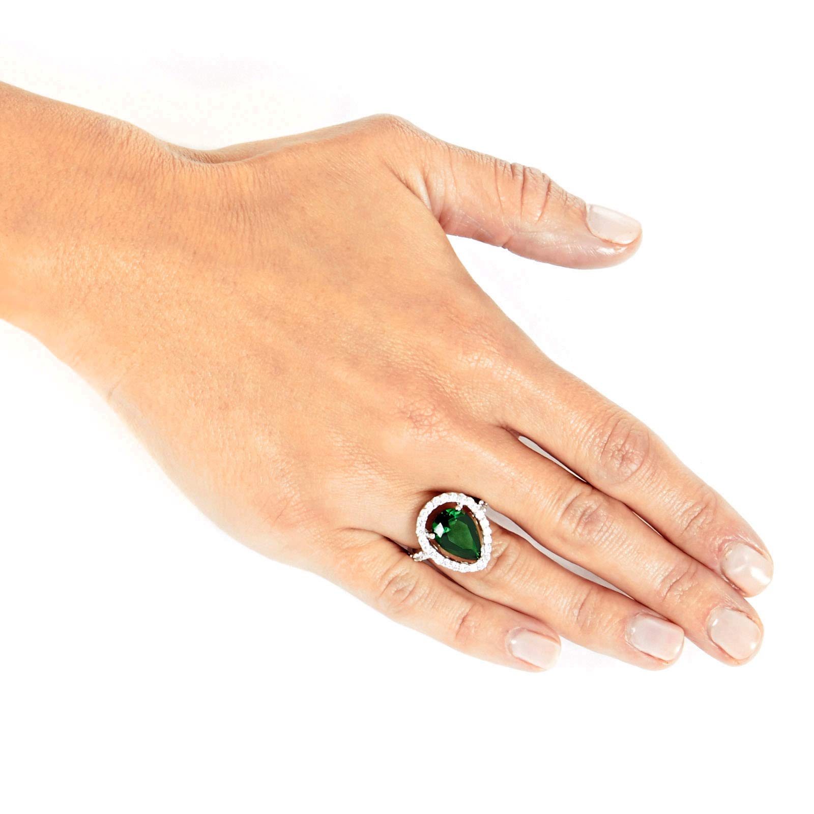 Foto 5 pulgar | Anillo West Coast Jewelry De Plata De Ley Con Circonita Cúbica Verde Esmeralda - Venta Internacional.