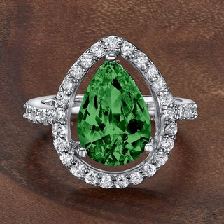 Foto 5 | Anillo West Coast Jewelry De Plata De Ley Con Circonita Cúbica Verde Esmeralda - Venta Internacional.